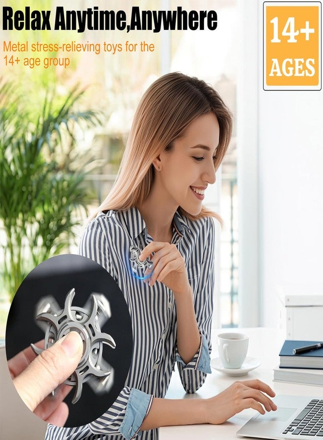 7JI Tuning Fork Fingertip Gyroscope Premium Stainless Steel Fidget Toys,Adult Stress & Anxiety Relief, Long Spin Time Stress Relief Toy Three-Layer Metal - Image 4
